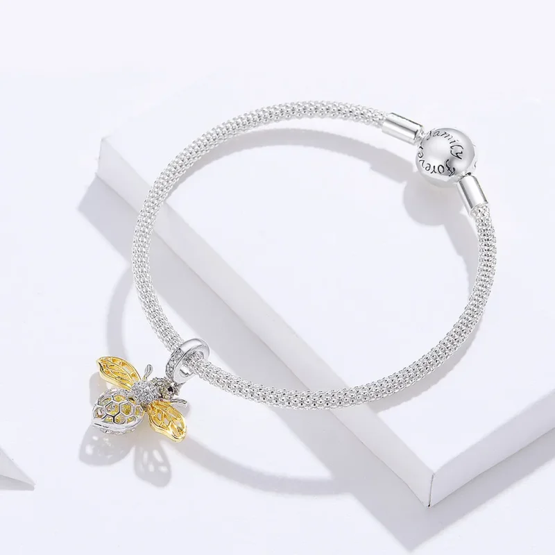(zdjęcie do) Bransoletka Bangle Typu Pandora pszczoła - SCB830 - Wyświetl 4