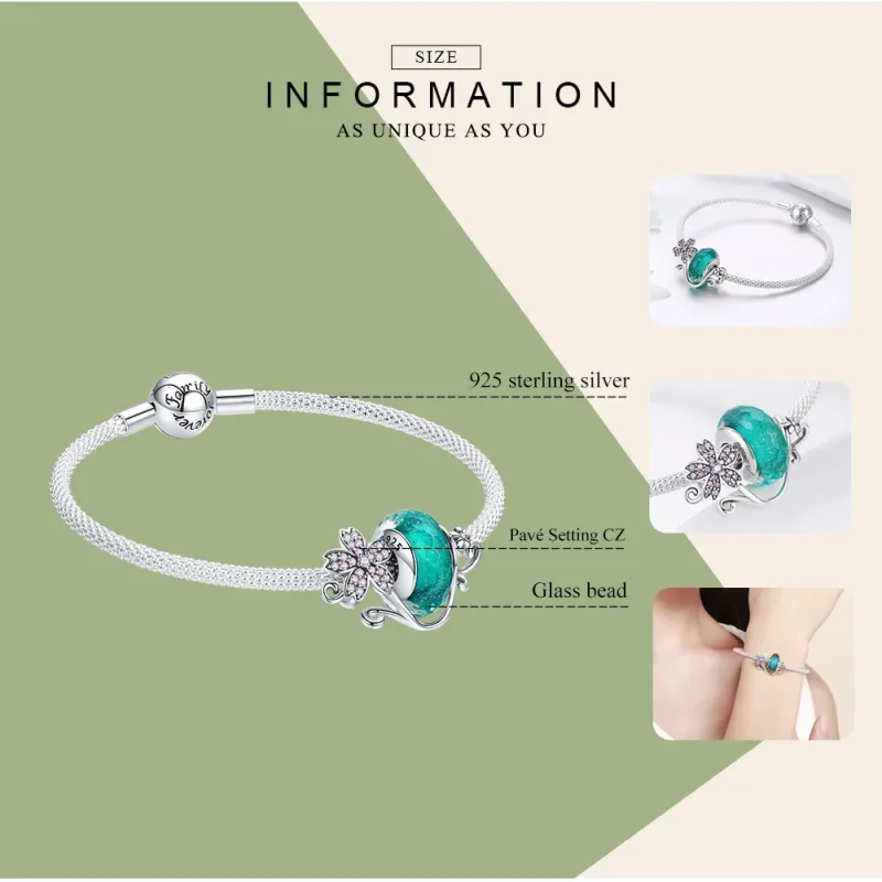 (zdjęcie do) Bransoletka Bangle Typu Pandora Sakura - SCB822 - Wyświetl 3