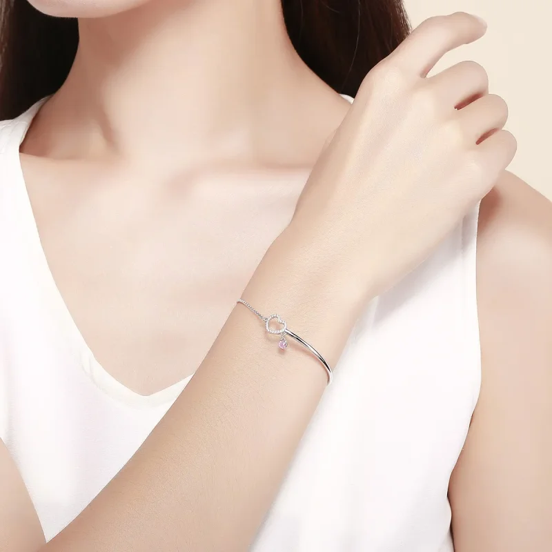 (zdjęcie do) Bransoletka Bangle Typu Pandora Serce Pani - SCB117 - Wyświetl 2
