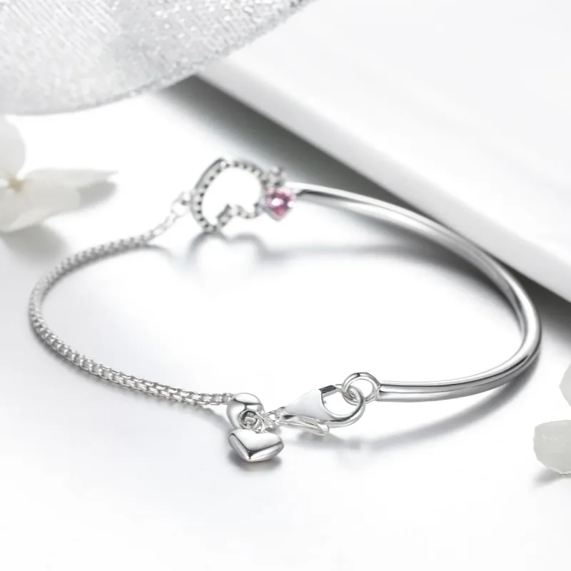 (zdjęcie do) Bransoletka Bangle Typu Pandora Serce Pani - SCB117 - Wyświetl 3