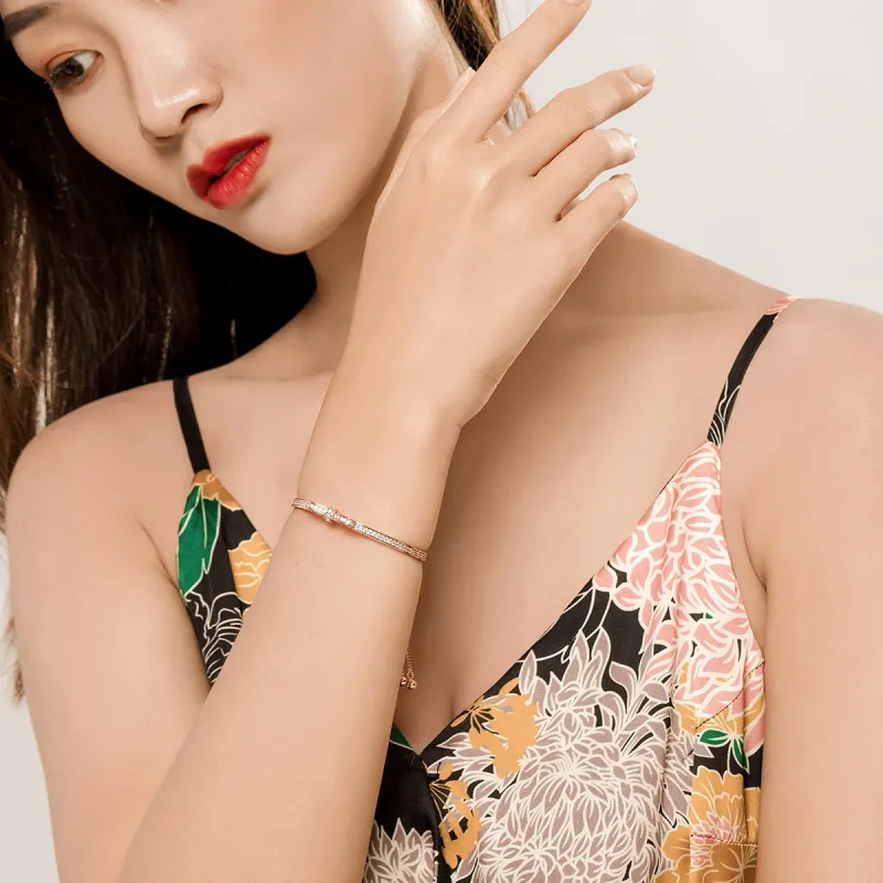 (zdjęcie do) Bransoletka Bangle Typu Pandora Słodka kokardka - SCB108-C - Wyświetl 2