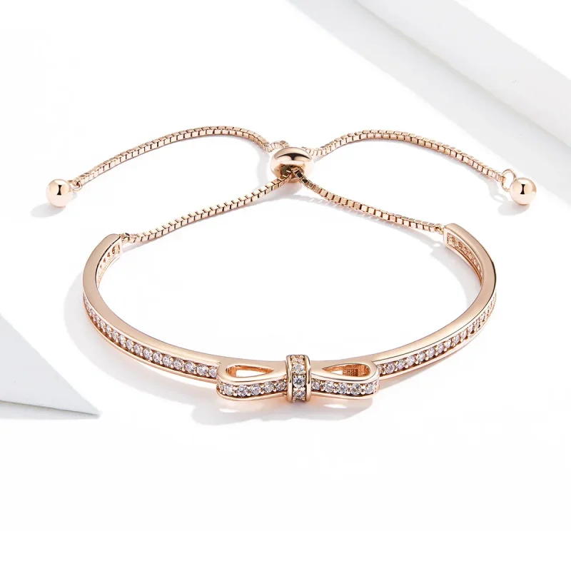 (zdjęcie do) Bransoletka Bangle Typu Pandora Słodka kokardka - SCB108-C - Wyświetl 3