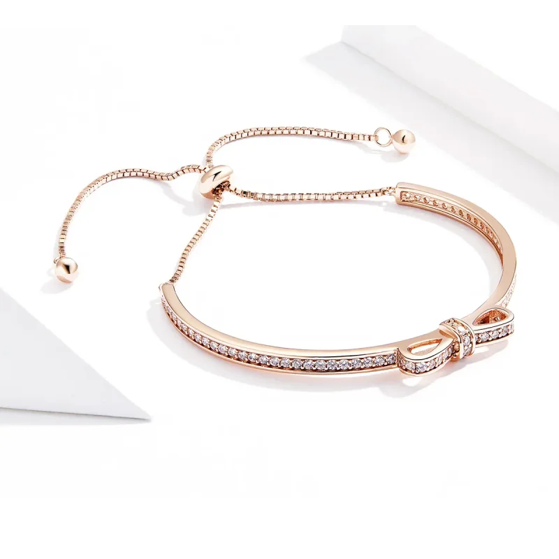 (zdjęcie do) Bransoletka Bangle Typu Pandora Słodka kokardka - SCB108-C - Wyświetl 4