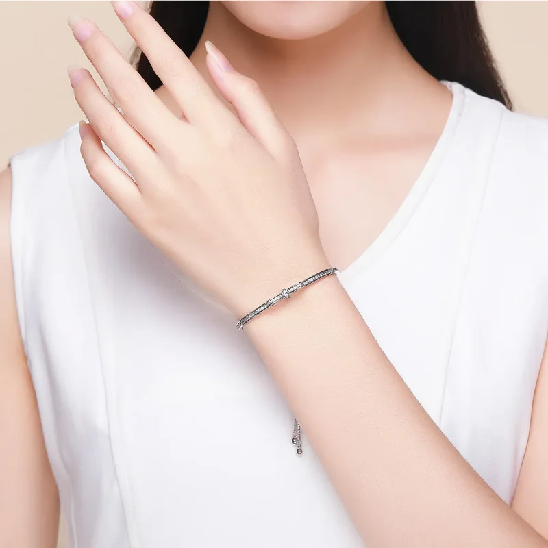 (zdjęcie do) Bransoletka Bangle Typu Pandora słodki łuk - SCB108 - Wyświetl 2