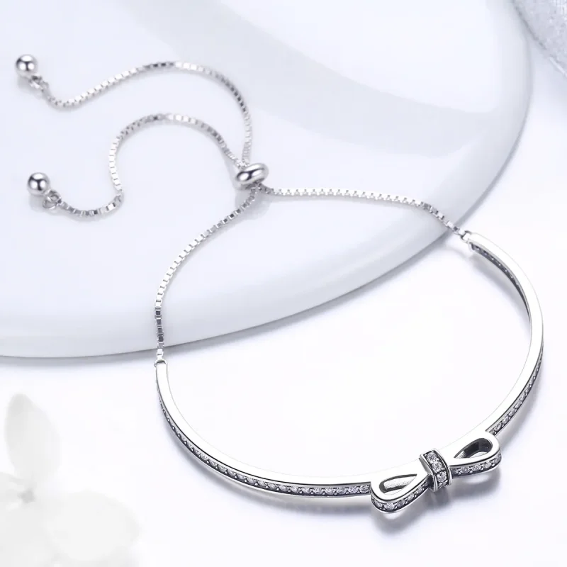 (zdjęcie do) Bransoletka Bangle Typu Pandora słodki łuk - SCB108 - Wyświetl 3