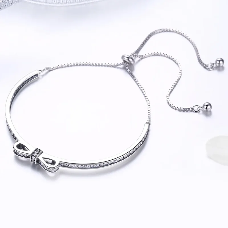(zdjęcie do) Bransoletka Bangle Typu Pandora słodki łuk - SCB108 - Wyświetl 4