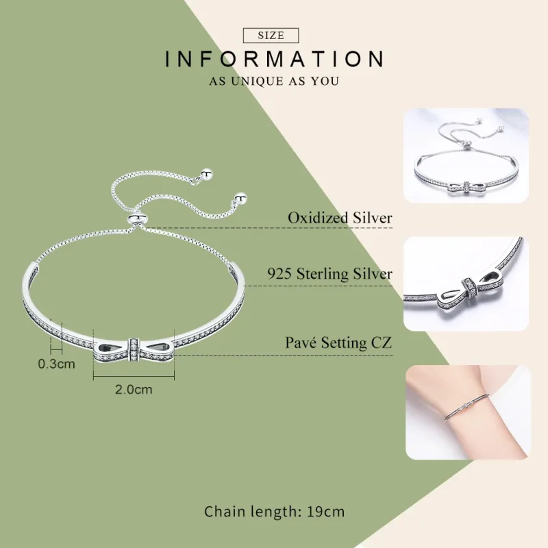 (zdjęcie do) Bransoletka Bangle Typu Pandora słodki łuk - SCB108 - Wyświetl 5