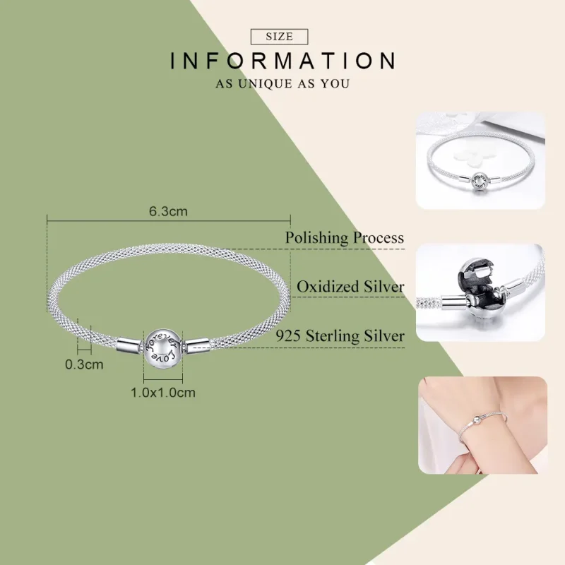 (zdjęcie do) Bransoletka Bangle Typu Pandora Wieczna miłość - SCB105 - Wyświetl 6