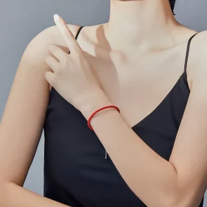 Bransoletka sznurkowa Czerwona lina - SCB166