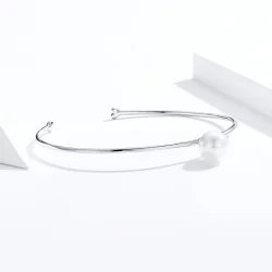 Otwarta bransoletka bangle Cicha perła - SCB168