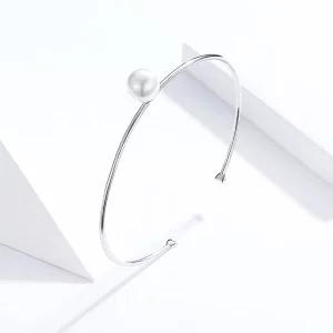 Otwarta bransoletka bangle Cicha perła - SCB168