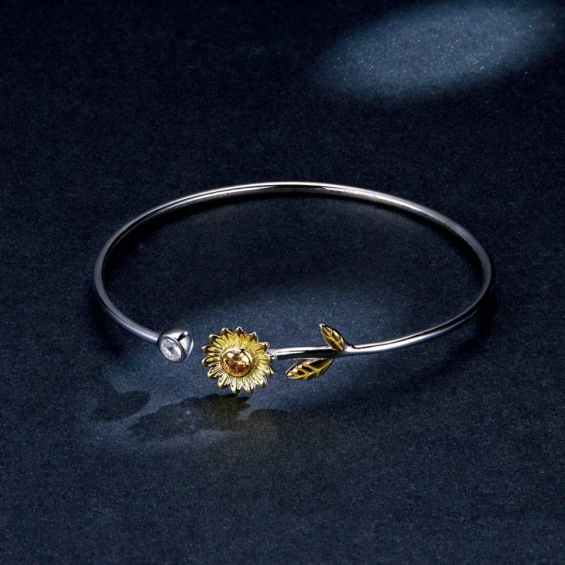 (zdjęcie do) Otwarta bransoletka bangle Dwutonową Świeża stokrotka - BSB045 - Wyświetl 5
