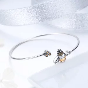 Otwarta bransoletka bangle Historia pszczół - SCB104