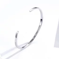 Otwarta bransoletka bangle Nic nie jest niemożliwe - SCB160