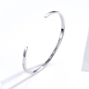 Otwarta bransoletka bangle Nic nie jest niemożliwe - SCB160