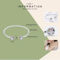 Otwarta bransoletka bangle Pamięć jednorożca - SCB082