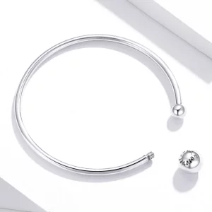 Otwarta bransoletka bangle Srebrna kula - SCB198