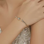 Otwarta bransoletka bangle Srebrna kula - SCB198