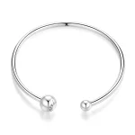Otwarta bransoletka bangle Srebrna kula - SCB198