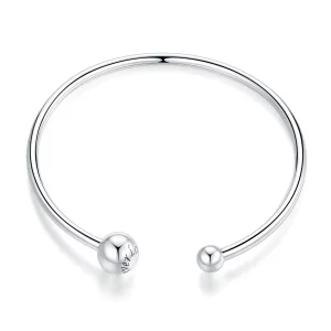 Otwarta bransoletka bangle Srebrna kula - SCB198