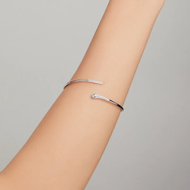 (zdjęcie do) Otwarta bransoletka bangle Wąż - SCB206 - Wyświetl 7