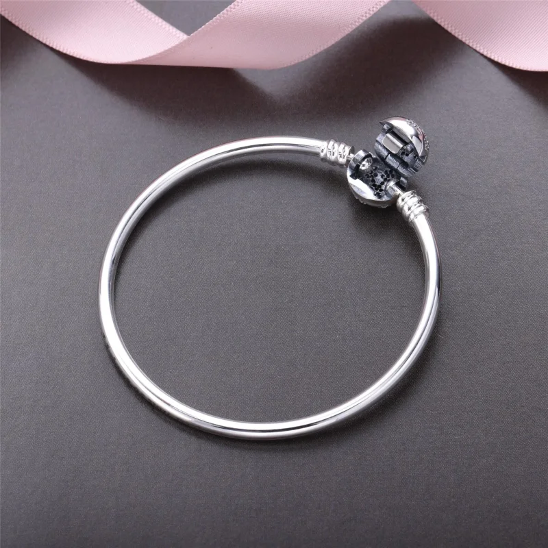 (zdjęcie do) Srebrna bransoletka bangle Moments z zapięciem z płatkiem śniegu - 590740CZ - Br - Wyświetl 3