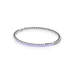 Srebrna bransoletka bangle w kolorze lawendowym z cyrkoniami sześciennymi | PANDORA