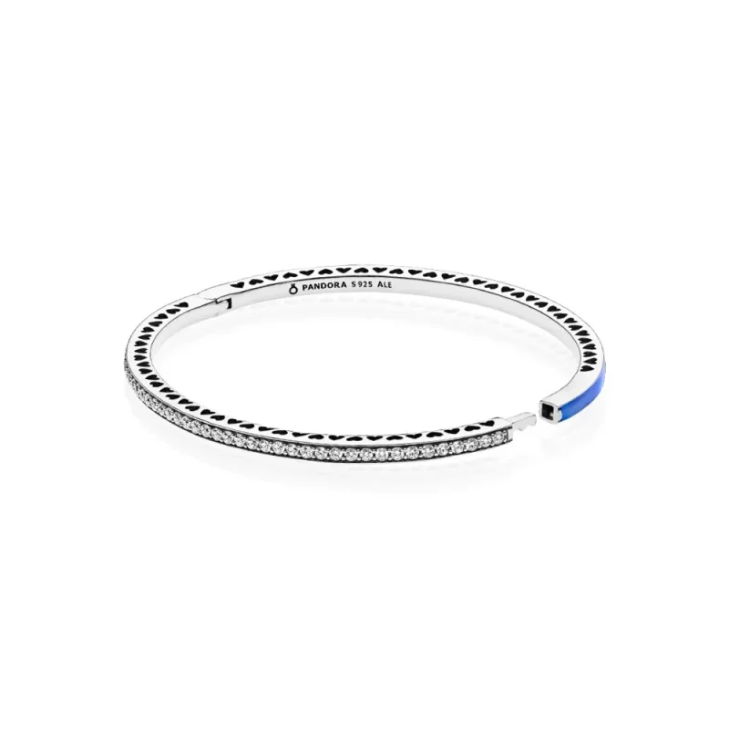 (zdjęcie do) Srebrna bransoletka bangle w kolorze niebieskim z cyrkoniami sześciennymi | PAND - Wyświetl 4
