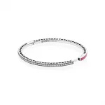 Srebrna bransoletka bangle w kolorze różowym z cyrkoniami sześciennymi | PANDORA