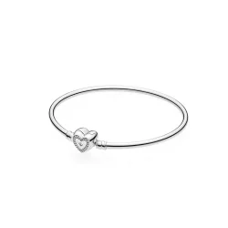 Srebrna bransoletka bangle z cyrkoniami sześciennymi - 590729CZ - Bransoletki PANDORA