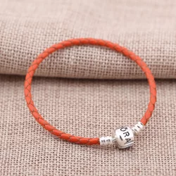 Orange pojedyncze skórzana bransoleta - Pandora PL