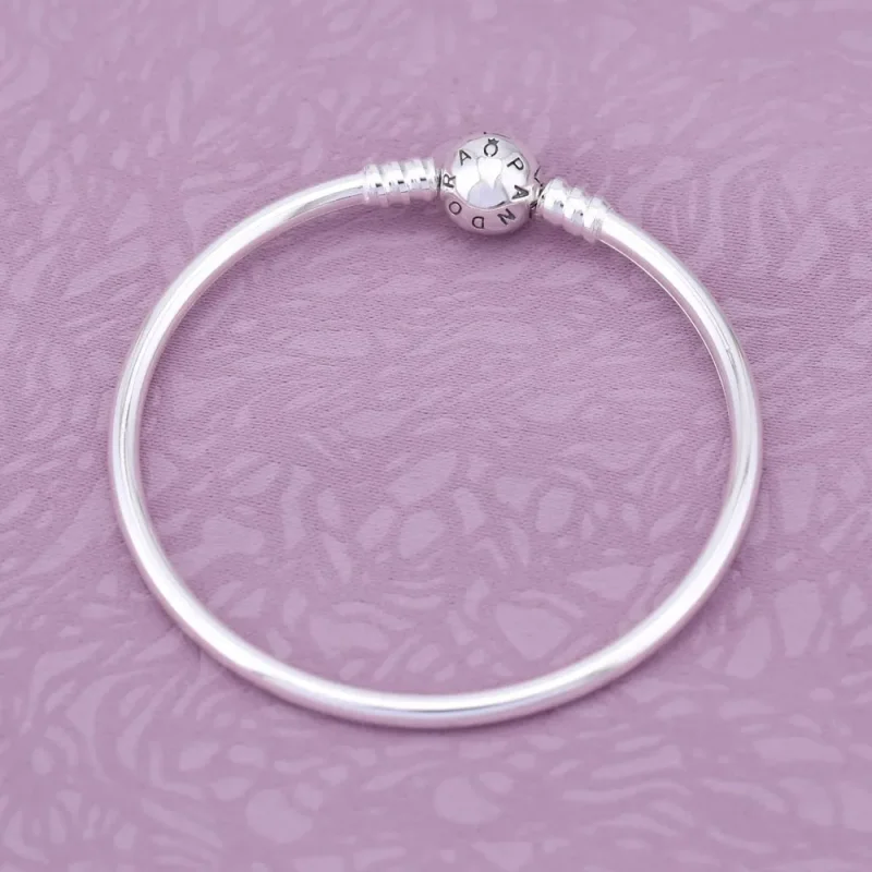 (zdjęcie do) Srebrna bransoletki sznurkowe bangle Moments, cyrkonie sześcienne - Pandora - Wyświetl 2