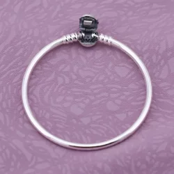 Srebrna bransoletki sznurkowe bangle Moments, cyrkonie sześcienne - Pandora - Pandora PL