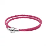Double Pink Leather Bracelet - Pandora PL