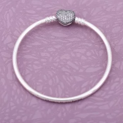 Moments Always in My Heart Silver Bangle - Pandora PL