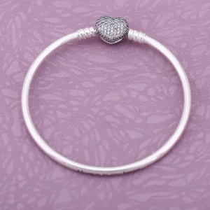 Moments Always in My Heart Silver Bangle - Pandora PL