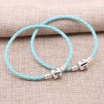 Light Blue pojedyncza skórzana bransoletka - Pandora PL