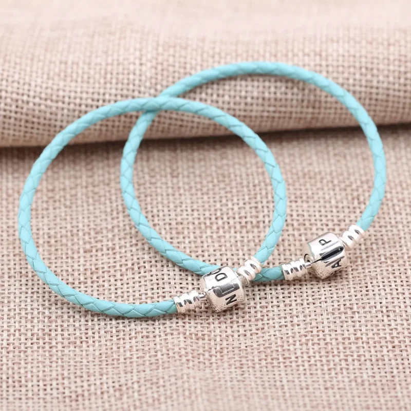 (zdjęcie do) Light Blue pojedyncza skórzana bransoletka - Pandora PL - Wyświetl 2