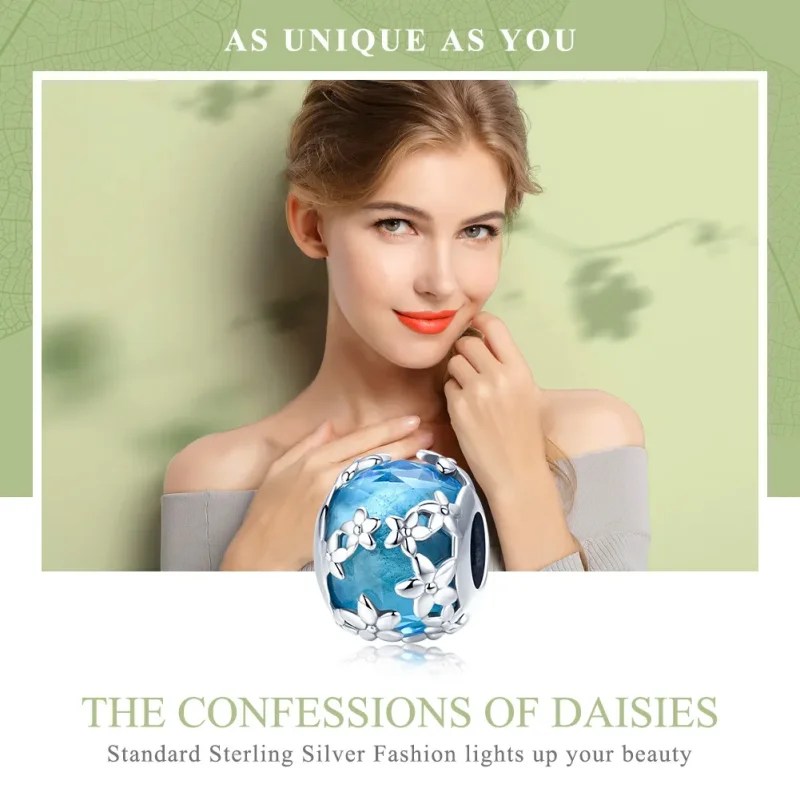 (zdjęcie do) Charms Typu Pandora Akwamaryn Spowiedź Daisy - SCC878 - Wyświetl 6