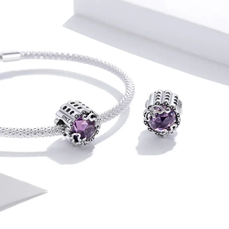 (zdjęcie do) Charms Typu Pandora Ametystowy wzór - SCC1796 - Wyświetl 4