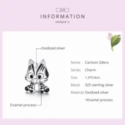 Charms Typu Pandora Animowana zebra - BSC387