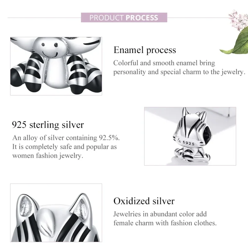 (zdjęcie do) Charms Typu Pandora Animowana zebra - BSC387 - Wyświetl 8
