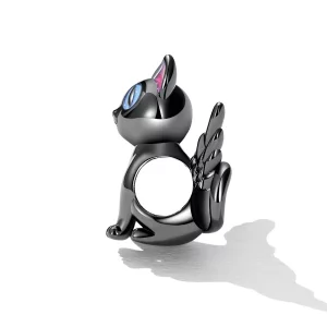 Charms Typu Pandora Anioł Kot - SCC2299-BK