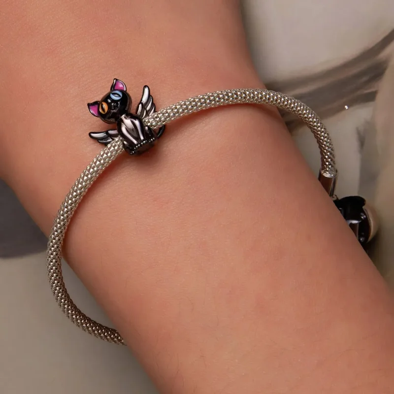 (zdjęcie do) Charms Typu Pandora Anioł Kot - SCC2299-BK - Wyświetl 6