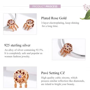 Charms Typu Pandora Łapacz snów Różowe złoto - SCC330-C