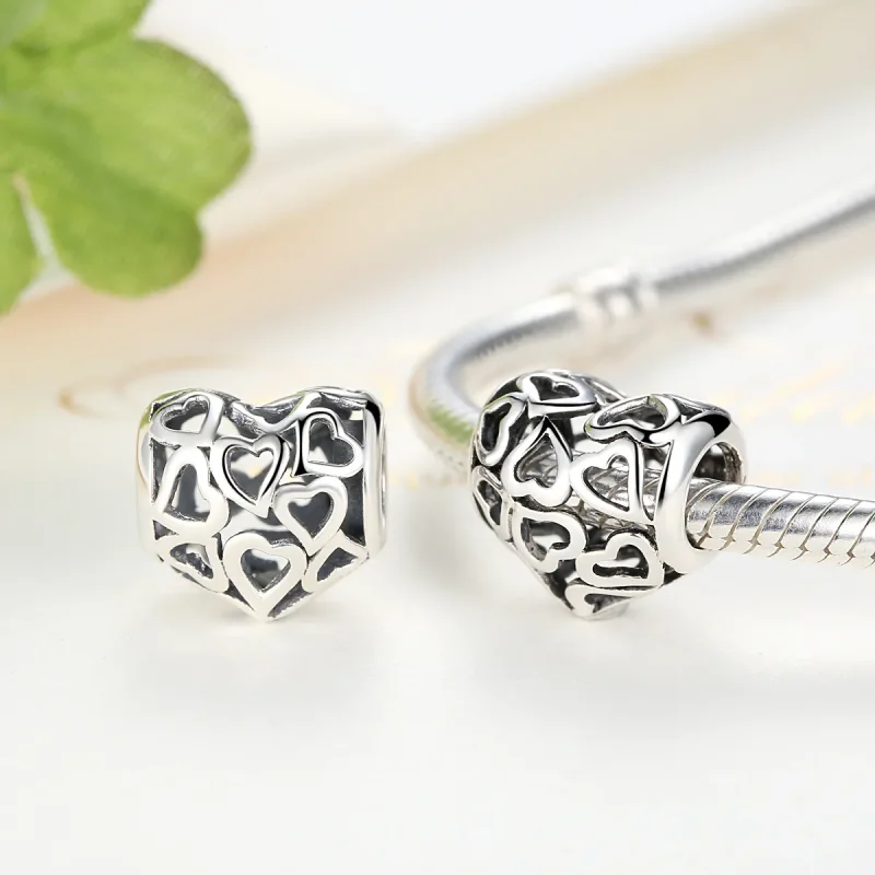 (zdjęcie do) Charms Typu Pandora Ażurowy Serca - SCC024 - Wyświetl 2