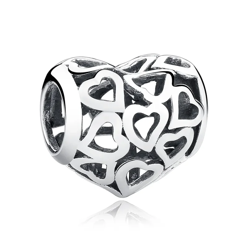 (zdjęcie do) Charms Typu Pandora Ażurowy Serca - SCC024