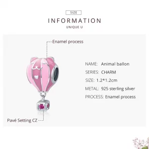 Charms Typu Pandora Balon zwierzęcy - SCC1378