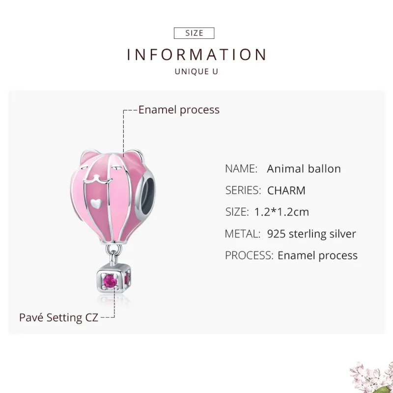 (zdjęcie do) Charms Typu Pandora Balon zwierzęcy - SCC1378 - Wyświetl 7