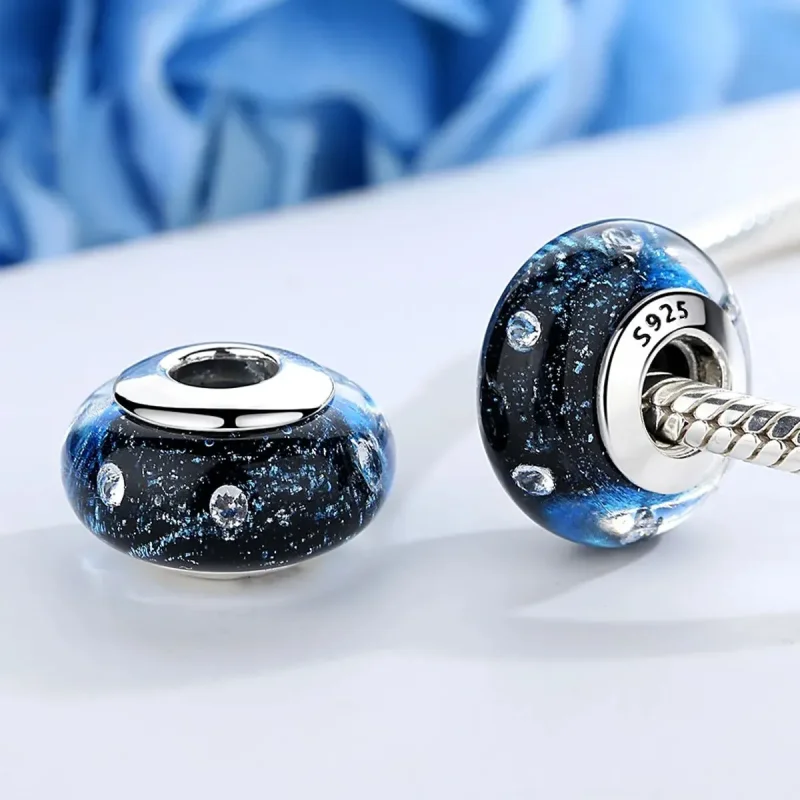 (zdjęcie do) Charms Typu Pandora Bąbelkowanie o północy z gwintowanym szkłem Murano - SCZ028 - Wyświetl 4